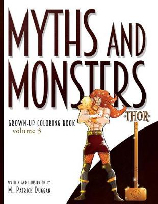 Cover of Myths and Monsters Grown-up Coloring Book, Volume 3