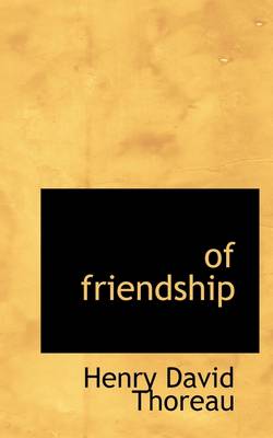 Book cover for Of Friendship