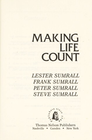 Cover of Making Life Count