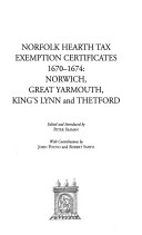 Cover of Norfolk Hearth Tax Exemption Certificates, 1670-1674