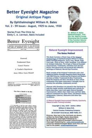 Cover of Better Eyesight Magazine - Original Antique Pages By Ophthalmologist William H. Bates - Vol. 2 - 59 Issues-August, 1925 to June, 1930