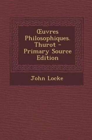Cover of Uvres Philosophiques. Thurot