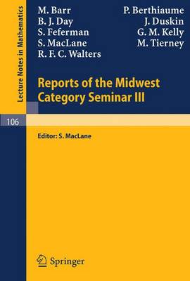 Book cover for Reports of the Midwest Category Seminar III