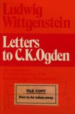 Cover of Letters to C.K.Ogden