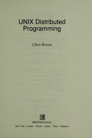 Cover of Unix Distributed Programming