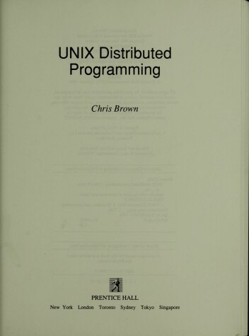 Book cover for Unix Distributed Programming