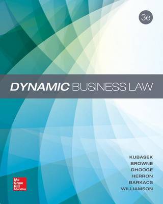 Book cover for Dynamic Business Law with Connect Access Card