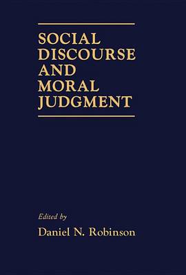 Book cover for Social Discourse and Moral Judgement