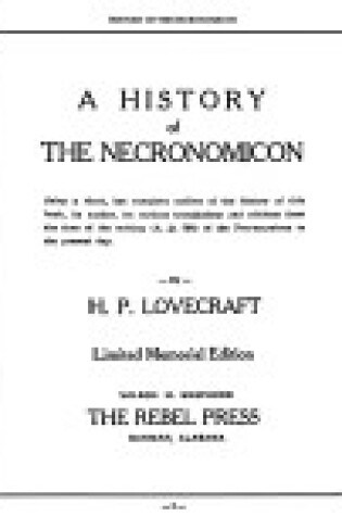 Cover of History of the Necronomicon