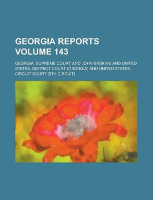 Book cover for Georgia Reports Volume 143