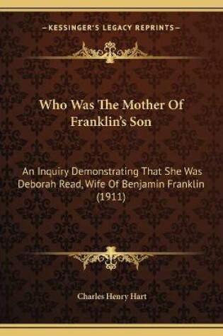 Cover of Who Was The Mother Of Franklin's Son