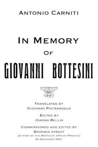 Cover of In Memory Of Giovanni Bottesini