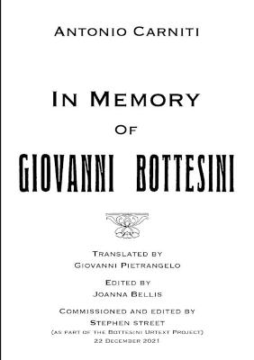 Cover of In Memory Of Giovanni Bottesini