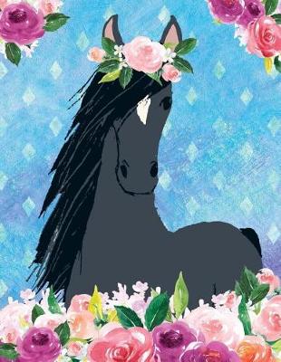 Book cover for My Big Fat Bullet Journal for Horse Lovers Black Beauty in Flowers