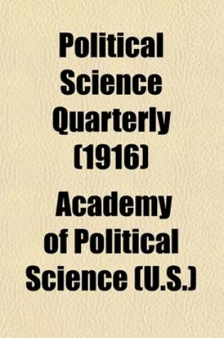 Cover of Political Science Quarterly Volume 31