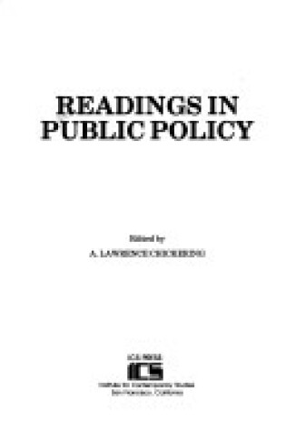 Cover of Reading in Public Policy