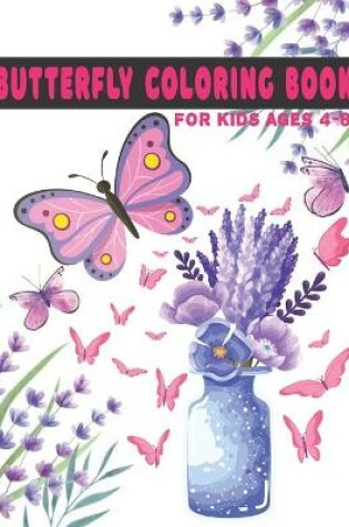 Cover of butterfly coloring book for kids ages 4-8