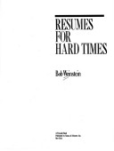 Book cover for Resumes for Hard Times