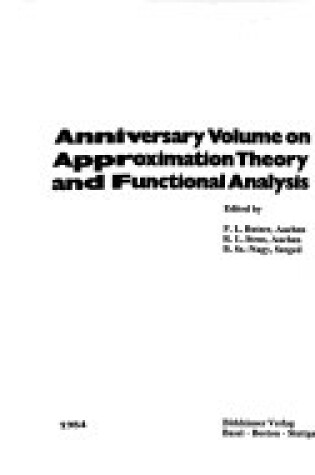 Cover of Approximation Theory and Functional Analysis