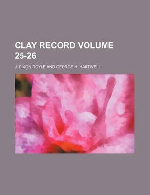 Book cover for Clay Record Volume 25-26