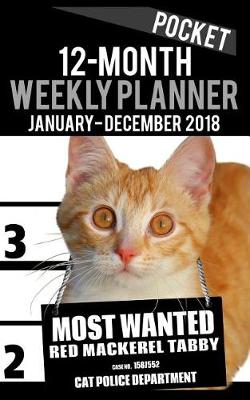 Book cover for Pocket 12- month Weekly Planner January - December 2018 - Most Wanted Red Mackerel Tabby