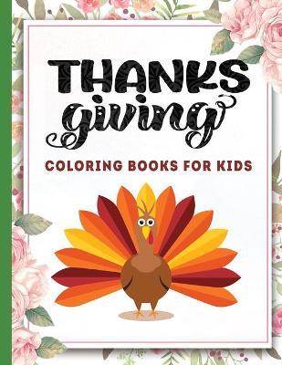 Book cover for Thanksgiving coloring books for kids