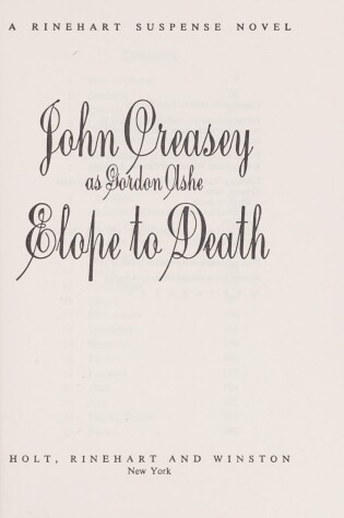 Cover of Elope to Death