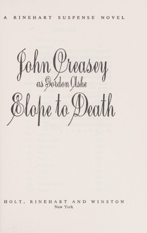 Cover of Elope to Death