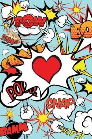 Cover of Superhero Cartoon Words Valentines Heart Journal