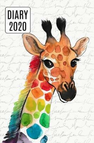 Cover of 2020 Daily Diary Planner, Colorful Watercolor Giraffe