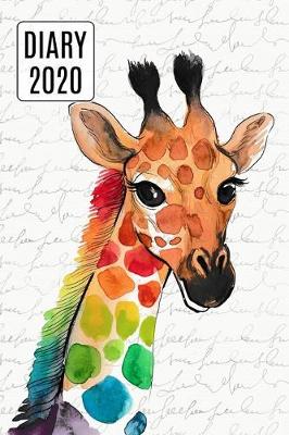 Cover of 2020 Daily Diary Planner, Colorful Watercolor Giraffe