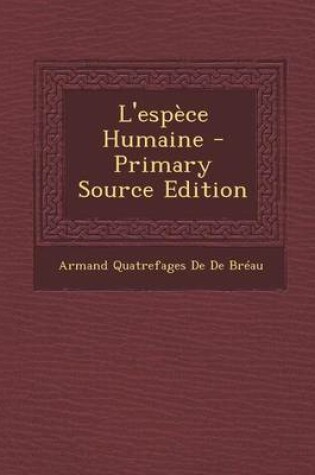 Cover of L'Espece Humaine