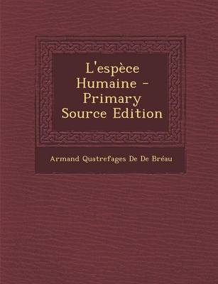 Book cover for L'Espece Humaine