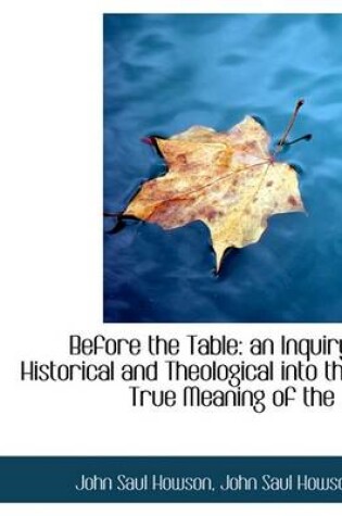 Cover of Before the Table