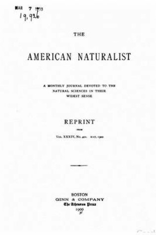 Cover of The American Naturalist - Vol. XXXIV