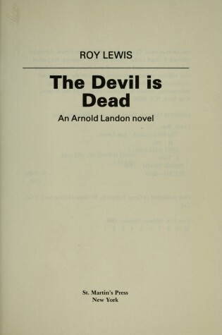 Cover of The Devil is Dead