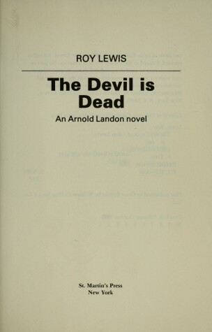 Book cover for The Devil is Dead
