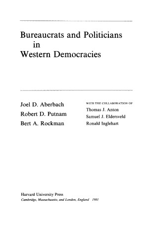 Cover of Bureaucrats and Politicians in Western Democracies