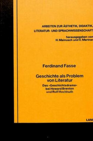 Cover of Geschichte ALS Problem Von Literatur