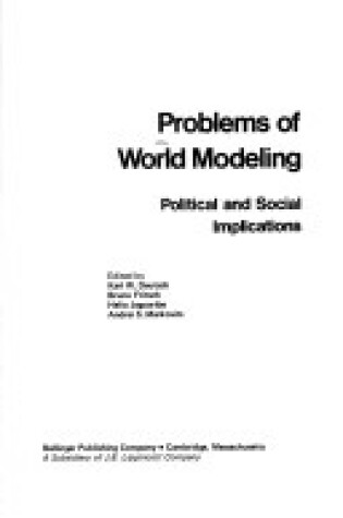 Cover of Problems of World Modelling