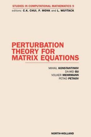 Cover of Perturbation Theory for Matrix Equations