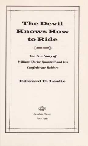 Book cover for The Devil Knows How to Ride