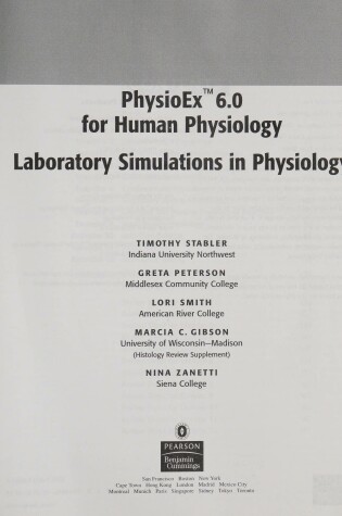 Cover of PhysioEx 6.0 for Human Physiology