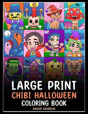 Book cover for Large Print Chibi Halloween