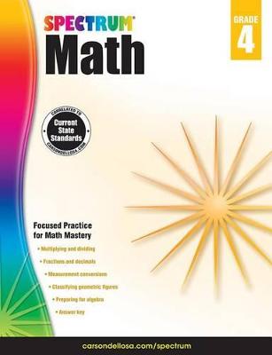 Cover of Spectrum Math Workbook, Grade 4