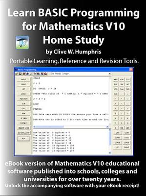 Book cover for Learn Basic Programming for Mathematics V10 Home Study