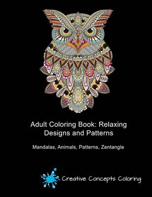 Book cover for Adult Coloring Book: Relaxing Designs and Patterns