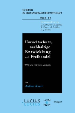 Cover of Umweltschutz, nachhaltige Entwicklung und Freihandel