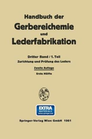 Cover of Zurichtung Und Prüfung Des Leders