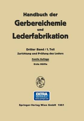 Cover of Zurichtung Und Prüfung Des Leders